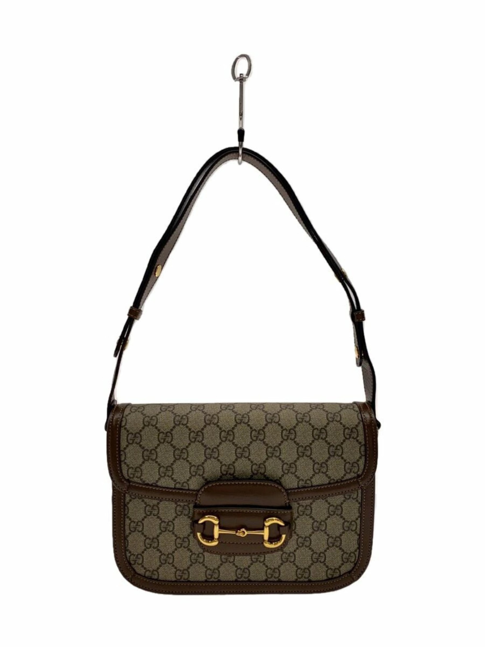 Gucci Shoulder Bag Horsebit GG Supreme Beige Cream All over